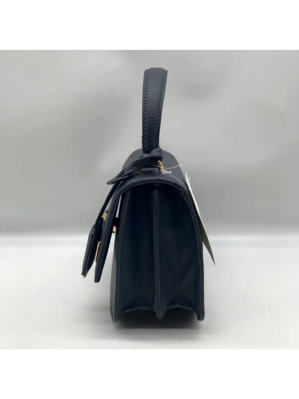 Anne Klein Women's Blue Leather Belted Flap Saddle with Convertible Strap - Picture 4 of 10